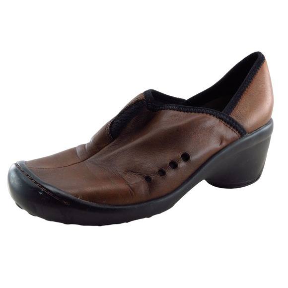 Privo by‎ Clarks Clogs Brown Leather Women Shoes Size 6 Medium - Picture 1 of 7